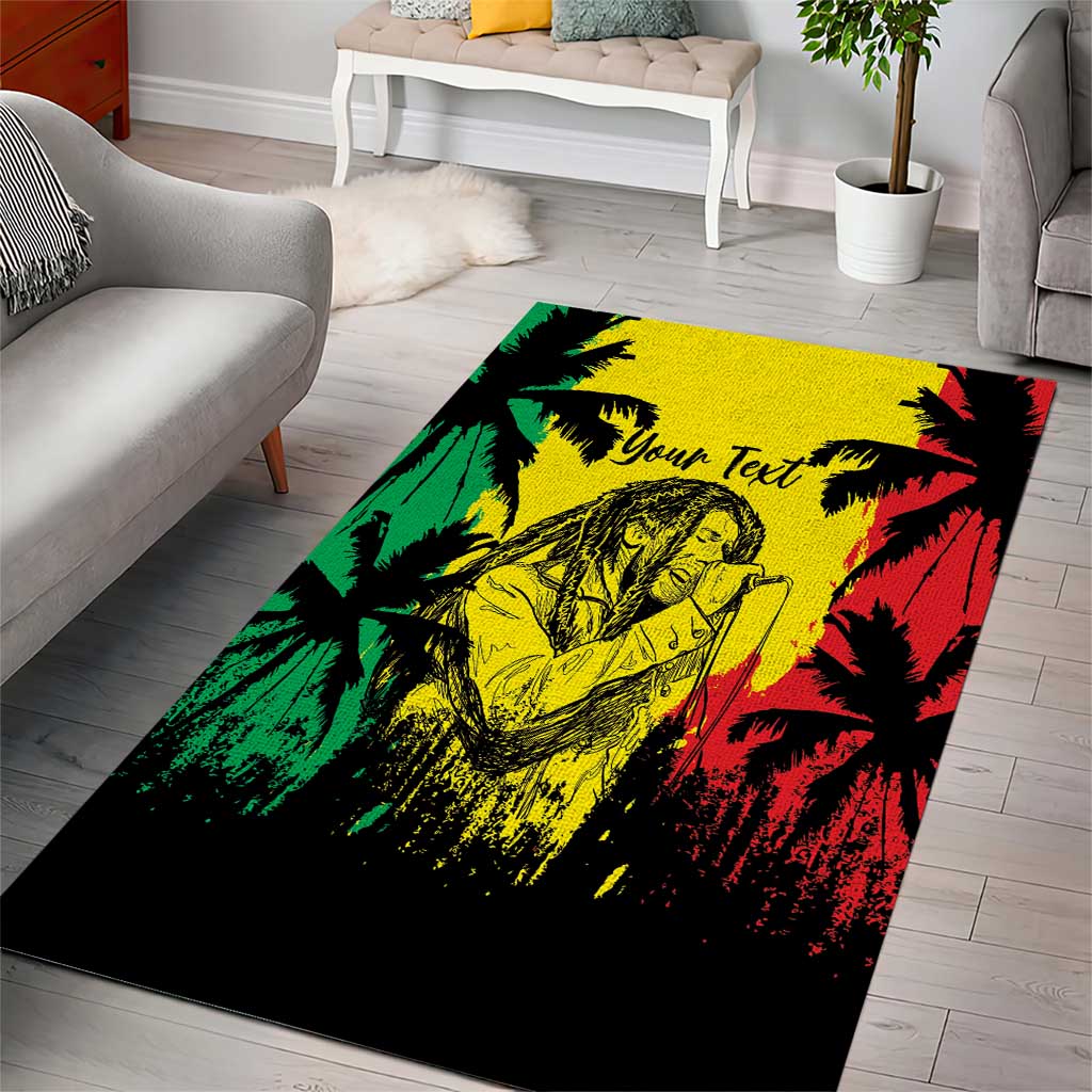Reggae Soul B.Marley Personalized Area Rug Tropical Grunge LT7