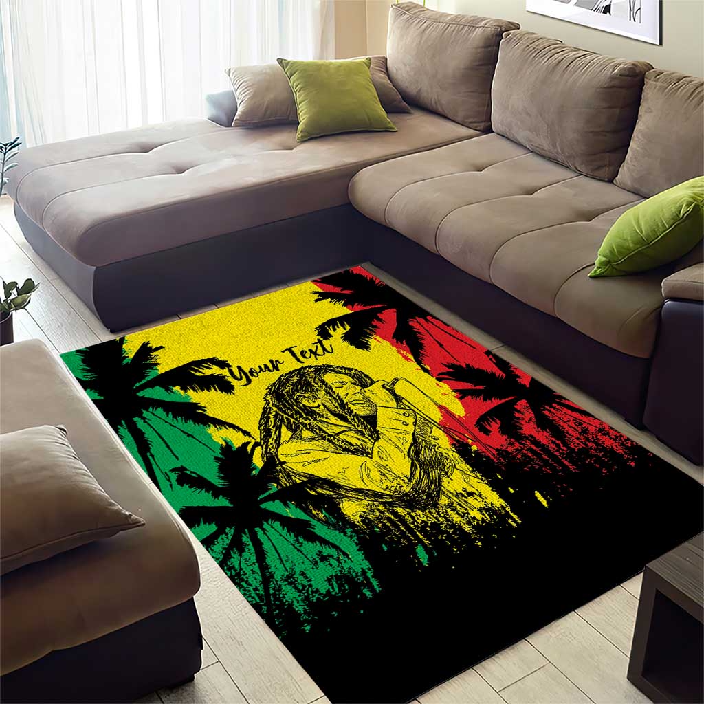 Reggae Soul B.Marley Personalized Area Rug Tropical Grunge LT7