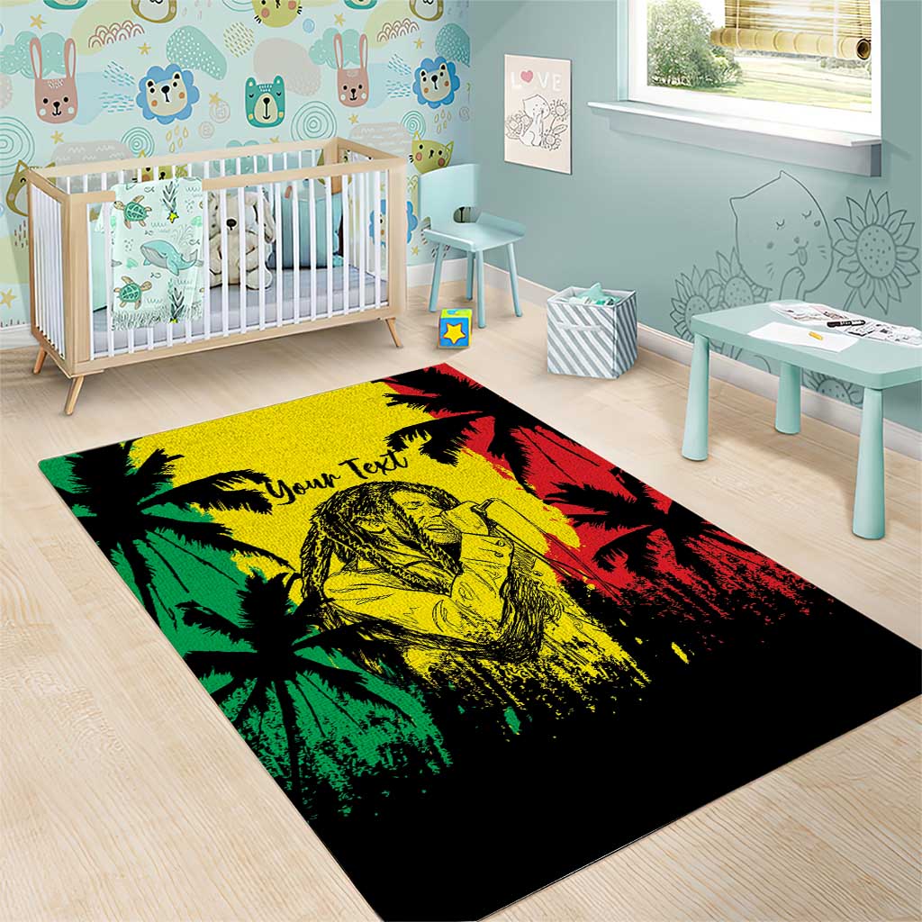 Reggae Soul B.Marley Personalized Area Rug Tropical Grunge LT7