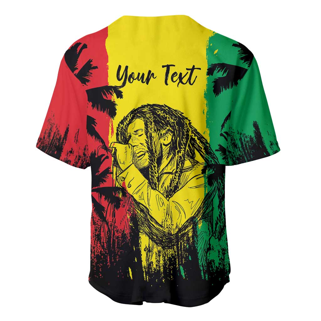 Reggae Soul B.Marley Personalized Baseball Jersey Tropical Grunge LT7