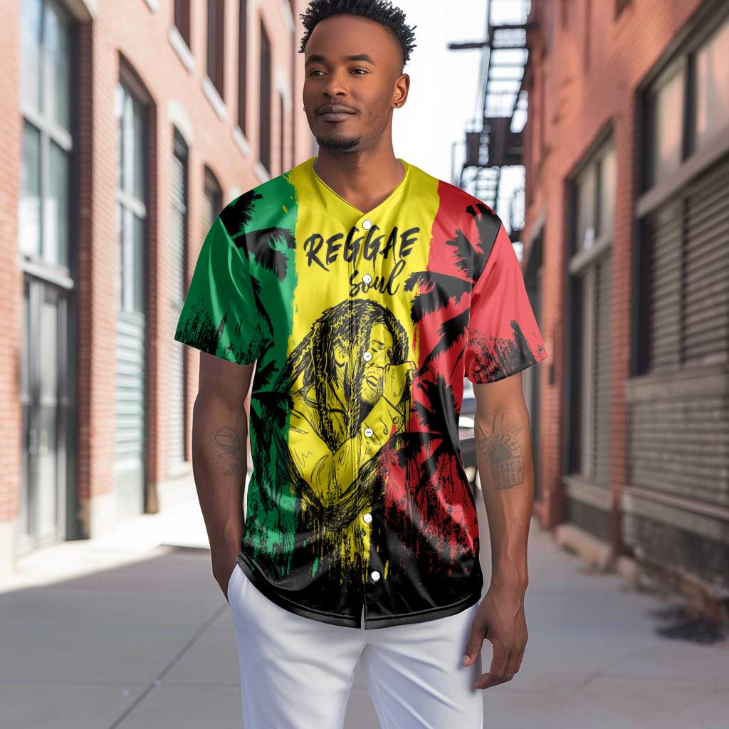Reggae Soul B.Marley Personalized Baseball Jersey Tropical Grunge LT7