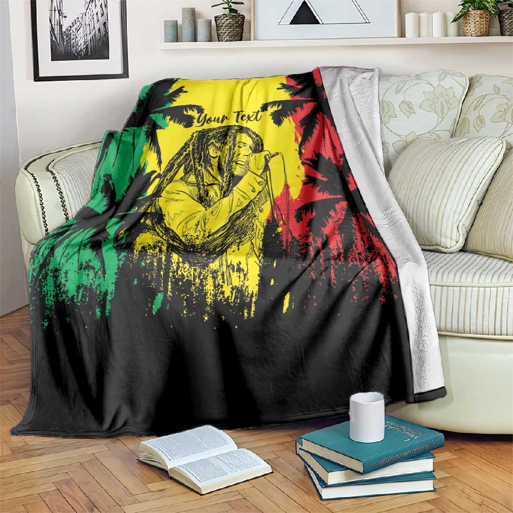 Reggae Soul B.Marley Personalized Blanket Tropical Grunge LT7