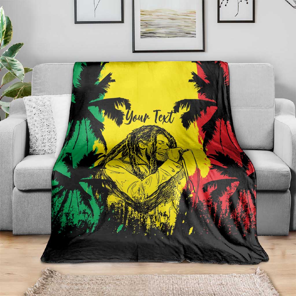 Reggae Soul B.Marley Personalized Blanket Tropical Grunge LT7