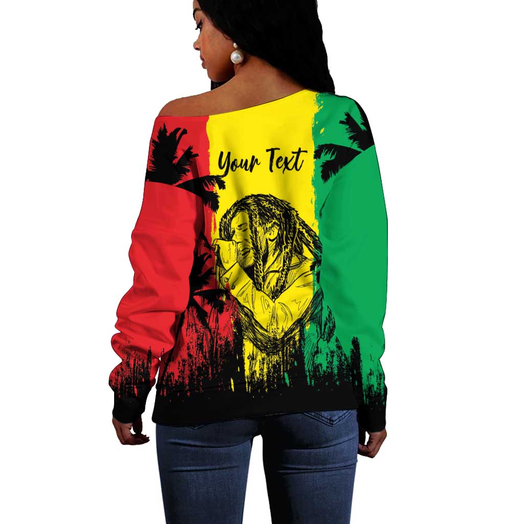Reggae Soul B.Marley Personalized Off Shoulder Sweater Tropical Grunge LT7