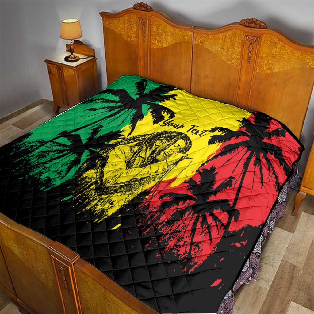 Reggae Soul B.Marley Personalized Quilt Tropical Grunge LT7
