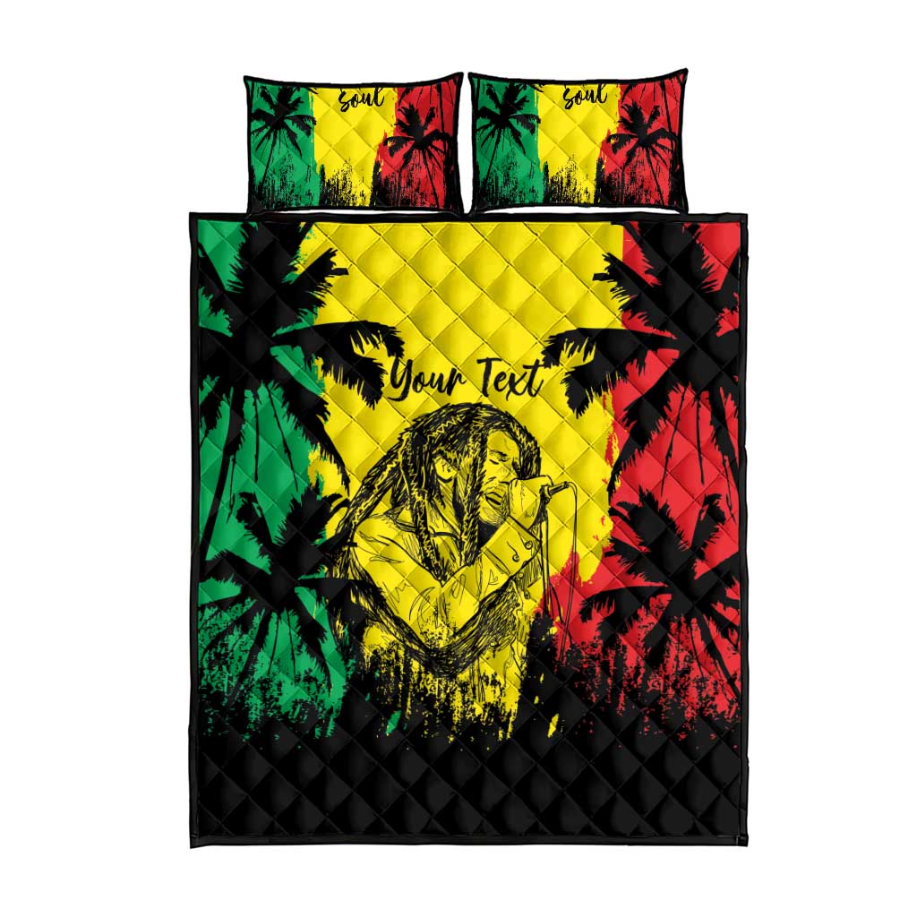 Reggae Soul B.Marley Personalized Quilt Bed Set Tropical Grunge LT7