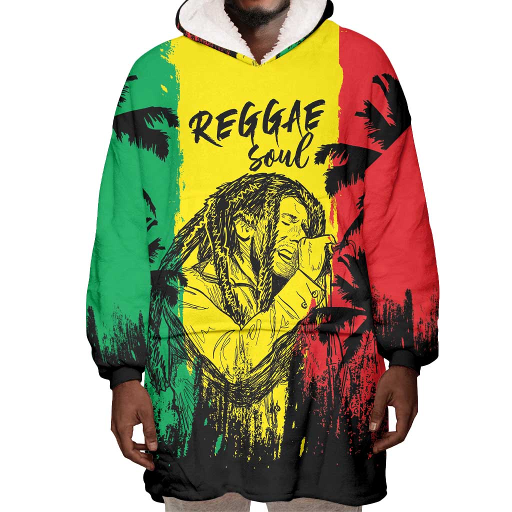 Reggae Soul B.Marley Personalized Wearable Blanket Hoodie Tropical Grunge LT7