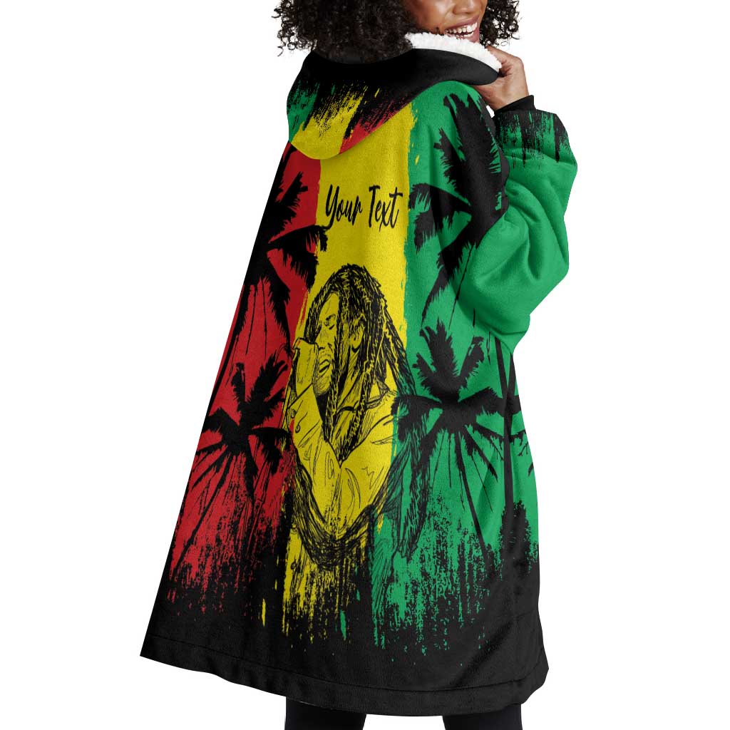 Reggae Soul B.Marley Personalized Wearable Blanket Hoodie Tropical Grunge LT7