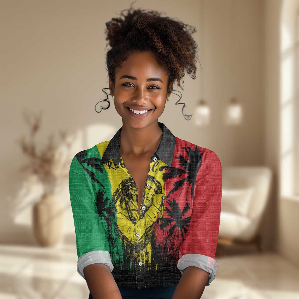 Reggae Soul B.Marley Personalized Women Casual Shirt Tropical Grunge LT7