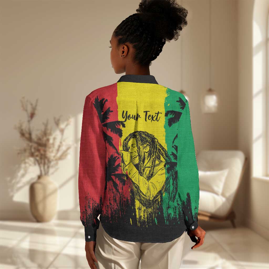 Reggae Soul B.Marley Personalized Women Casual Shirt Tropical Grunge LT7
