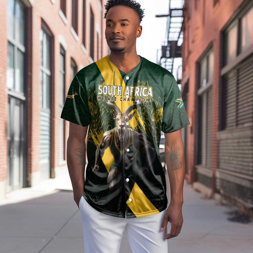 Personalised South Africa Rugby Baseball Jersey Proud Bokke We Are Champions LT7