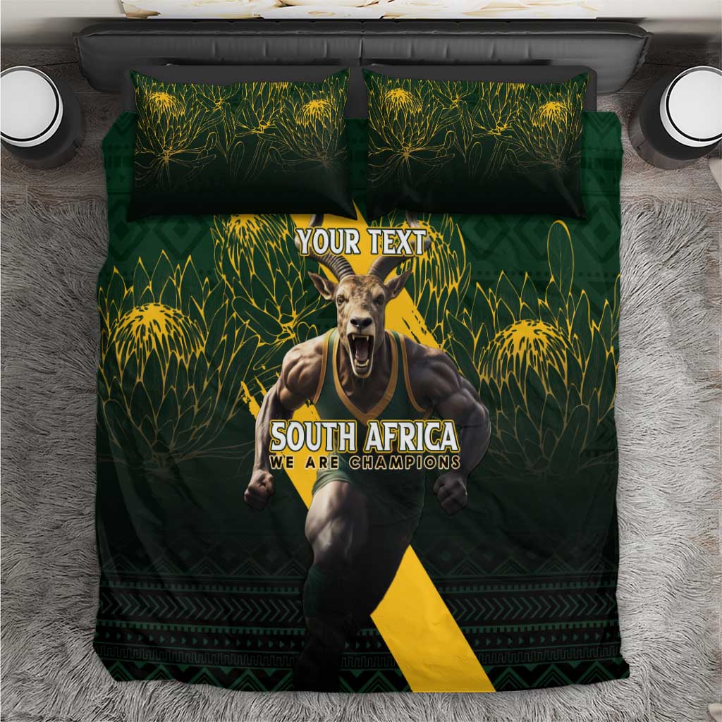 Personalised South Africa Rugby Bedding Set Proud Bokke We Are Champions LT7