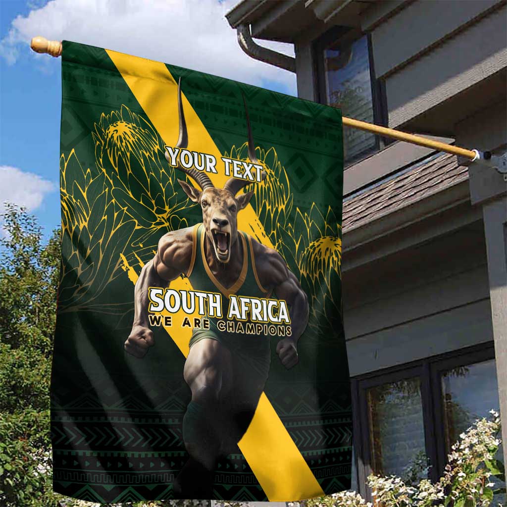 Personalised South Africa Rugby Garden Flag Proud Bokke We Are Champions LT7
