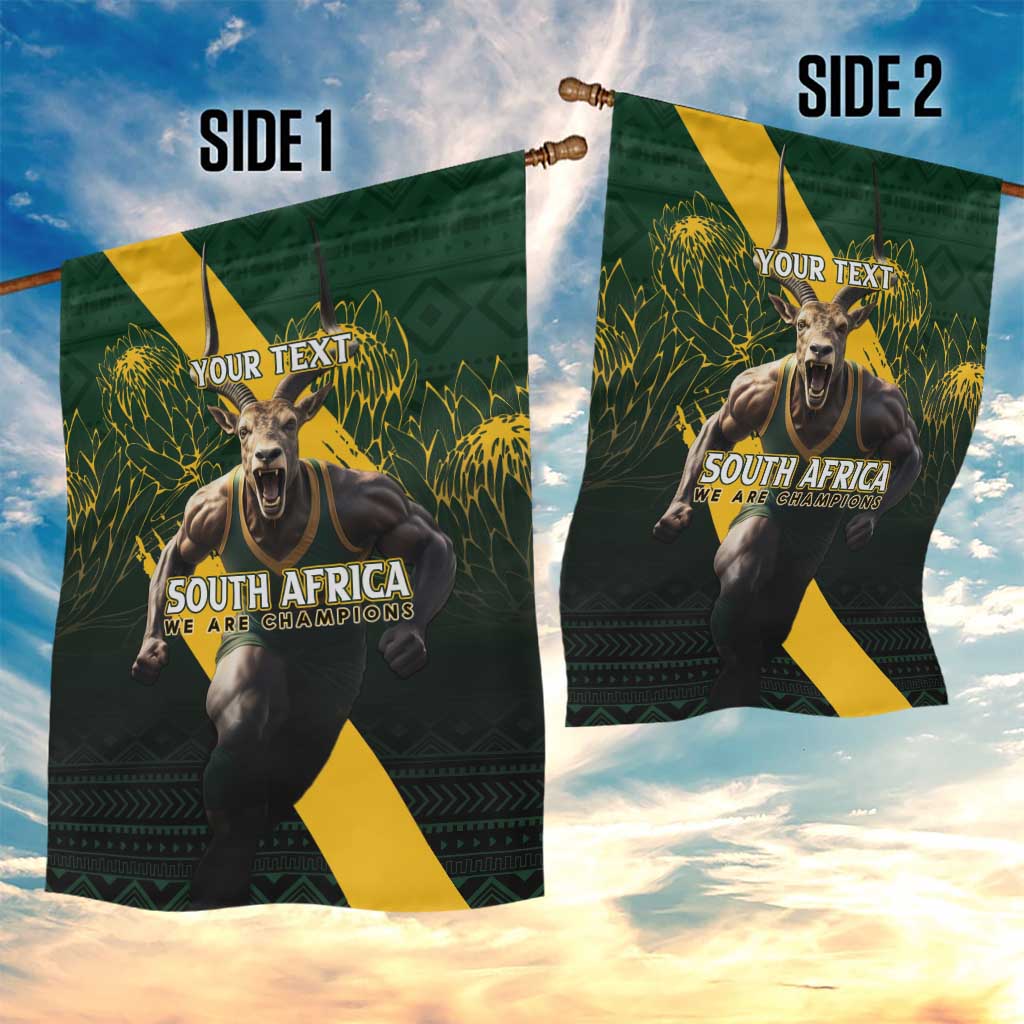 Personalised South Africa Rugby Garden Flag Proud Bokke We Are Champions LT7