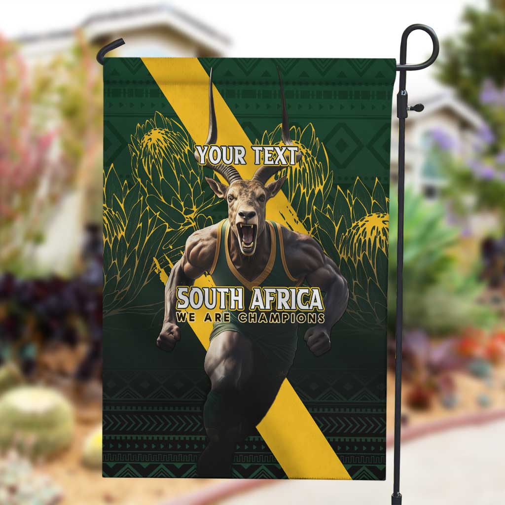 Personalised South Africa Rugby Garden Flag Proud Bokke We Are Champions LT7