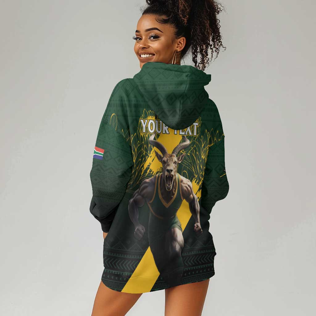 Personalised South Africa Rugby Hoodie Dress Proud Bokke We Are Champions LT7