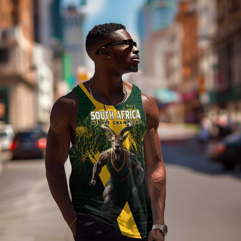 Personalised South Africa Rugby Men Tank Top Proud Bokke We Are Champions LT7