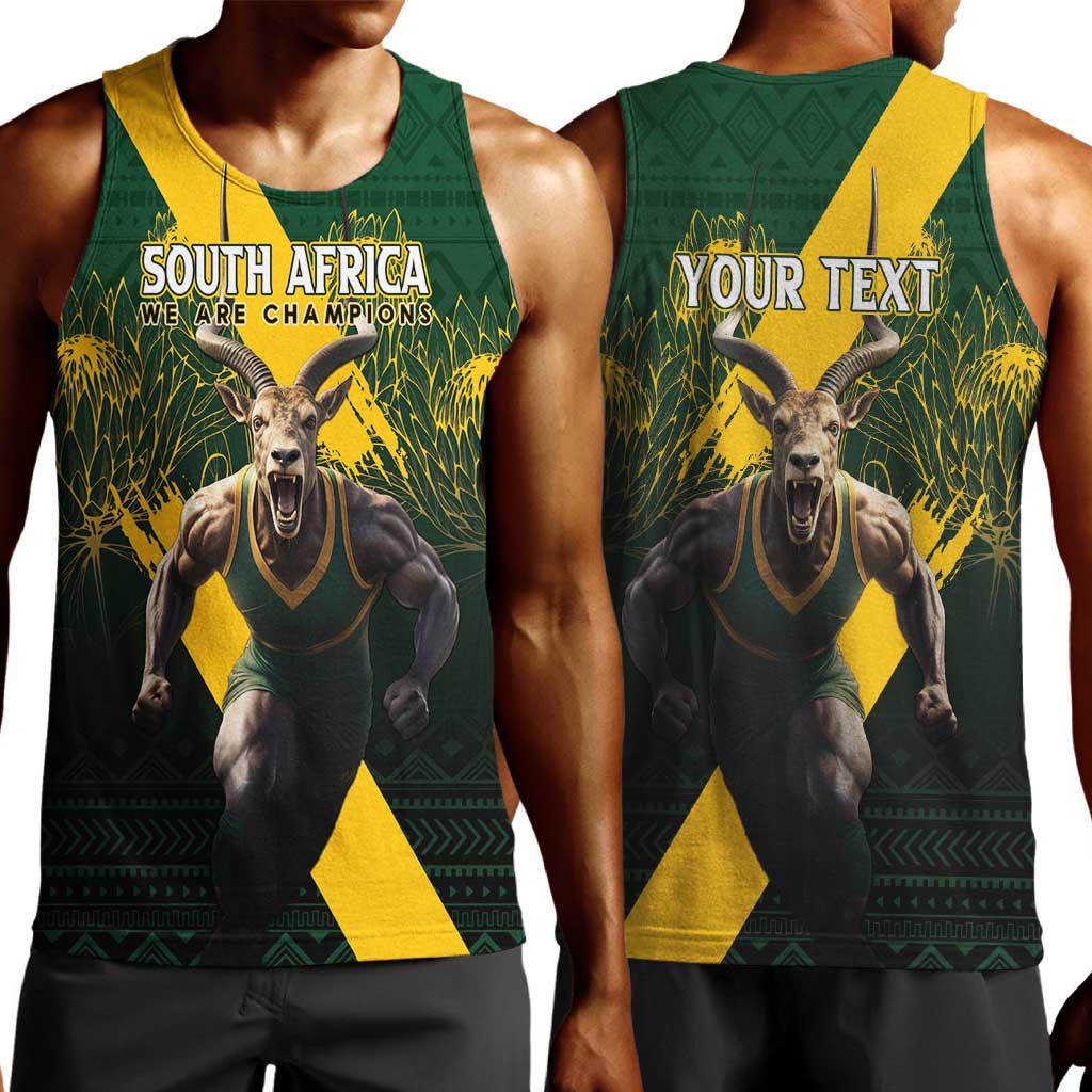 Personalised South Africa Rugby Men Tank Top Proud Bokke We Are Champions LT7