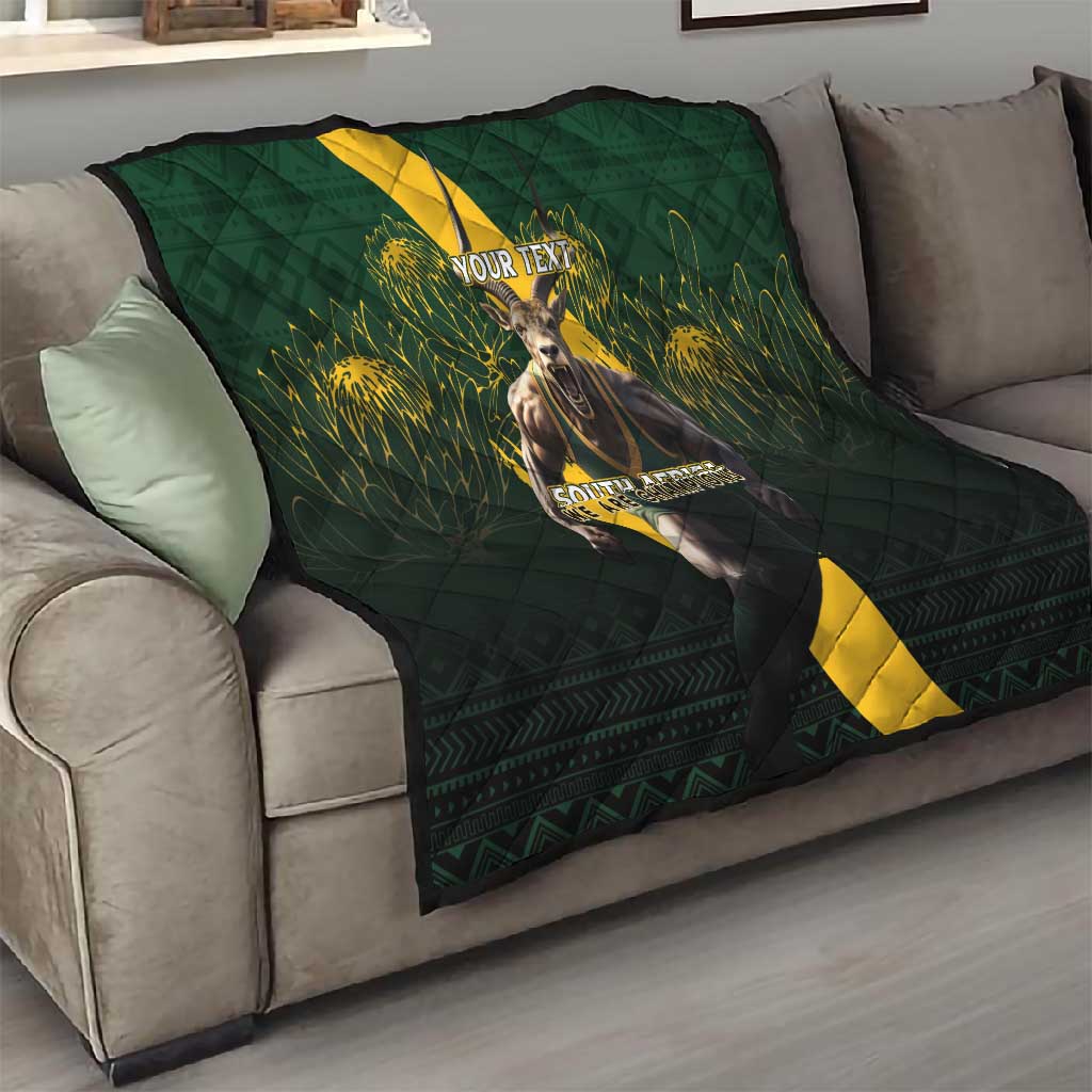Personalised South Africa Rugby Quilt Proud Bokke We Are Champions LT7