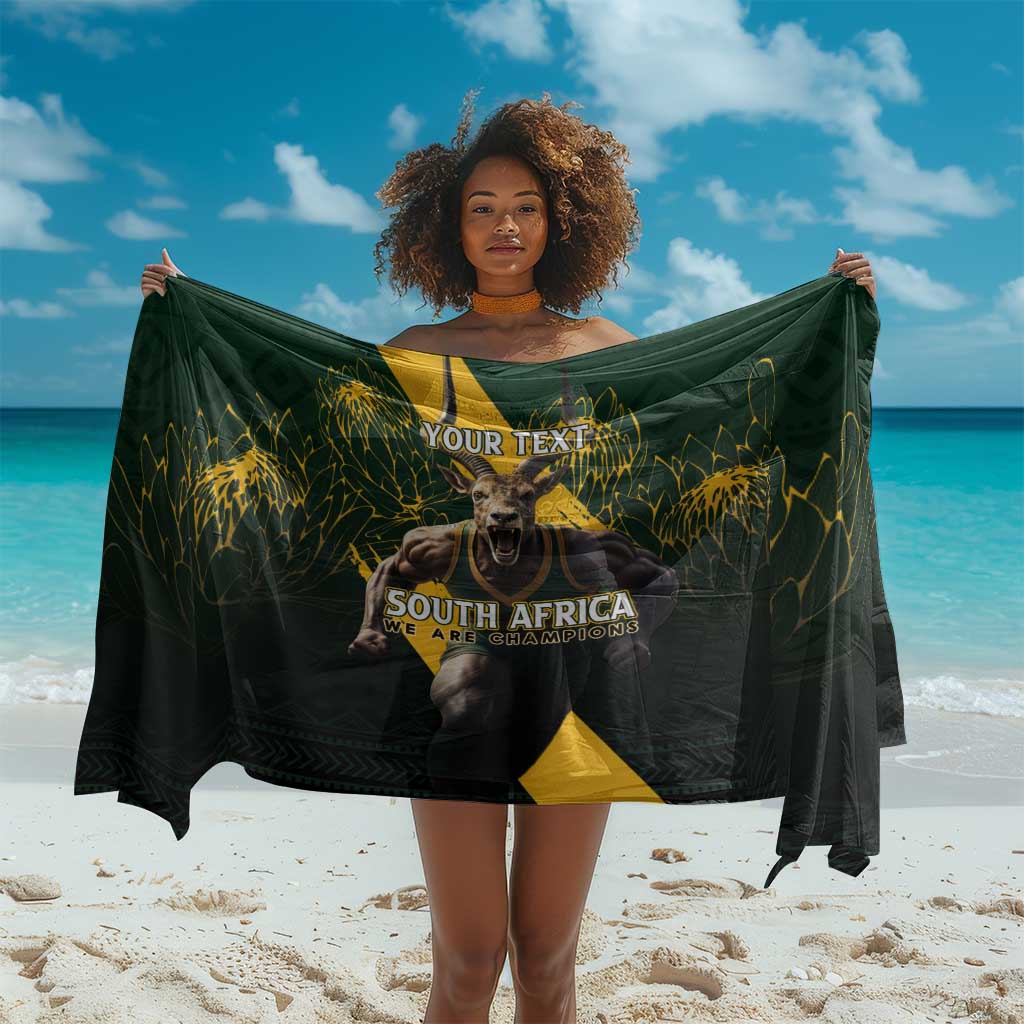 Personalised South Africa Rugby Sarong Proud Bokke We Are Champions LT7