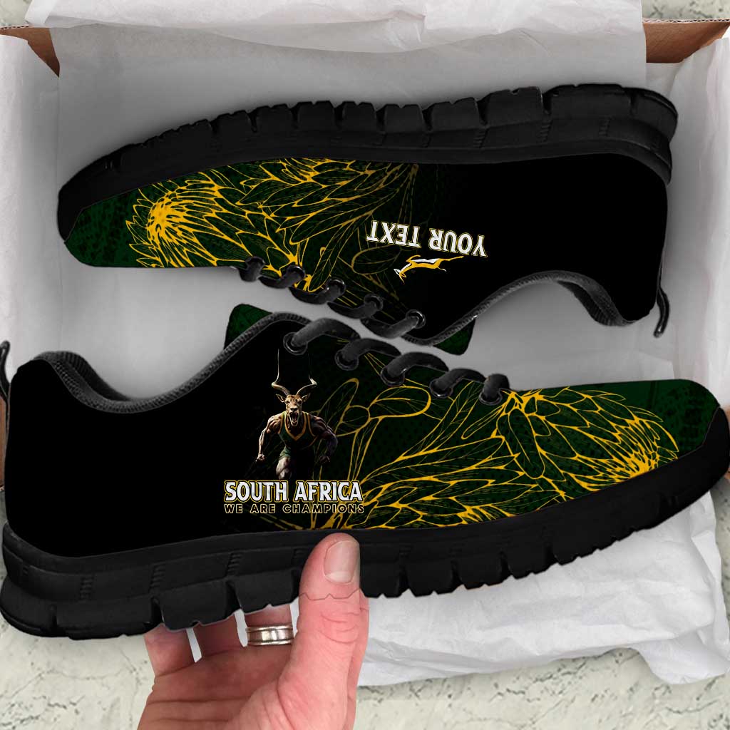 Personalised South Africa Rugby Sneakers Proud Bokke We Are Champions LT7