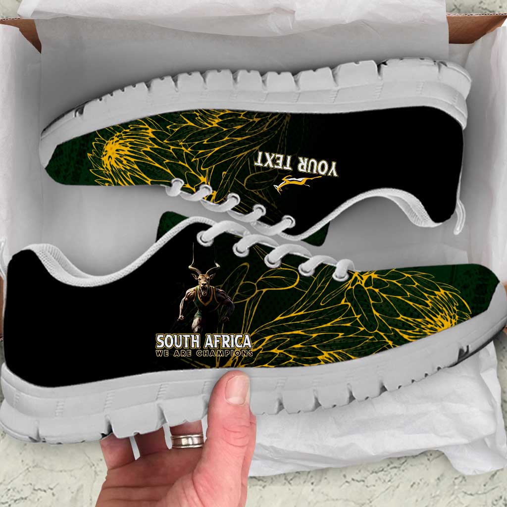 Personalised South Africa Rugby Sneakers Proud Bokke We Are Champions LT7