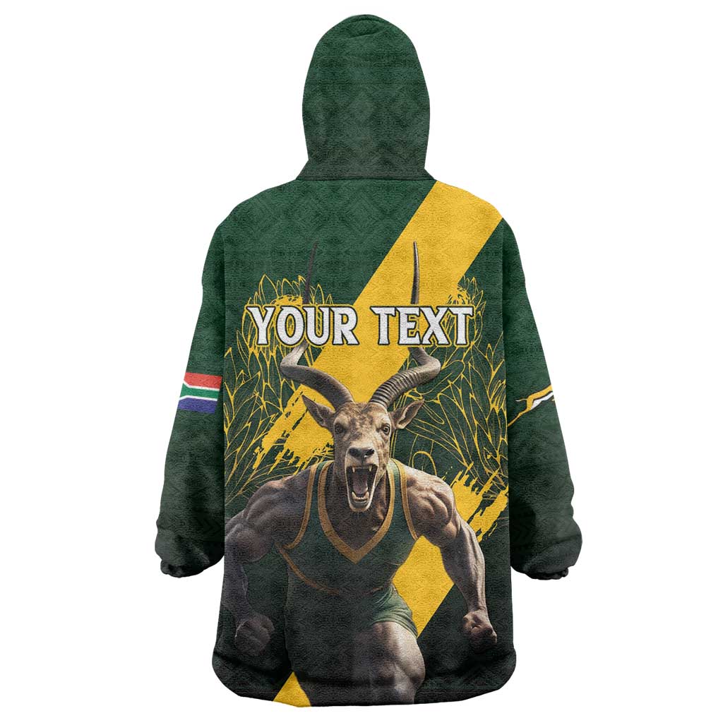 Personalised South Africa Rugby Wearable Blanket Hoodie Proud Bokke We Are Champions LT7