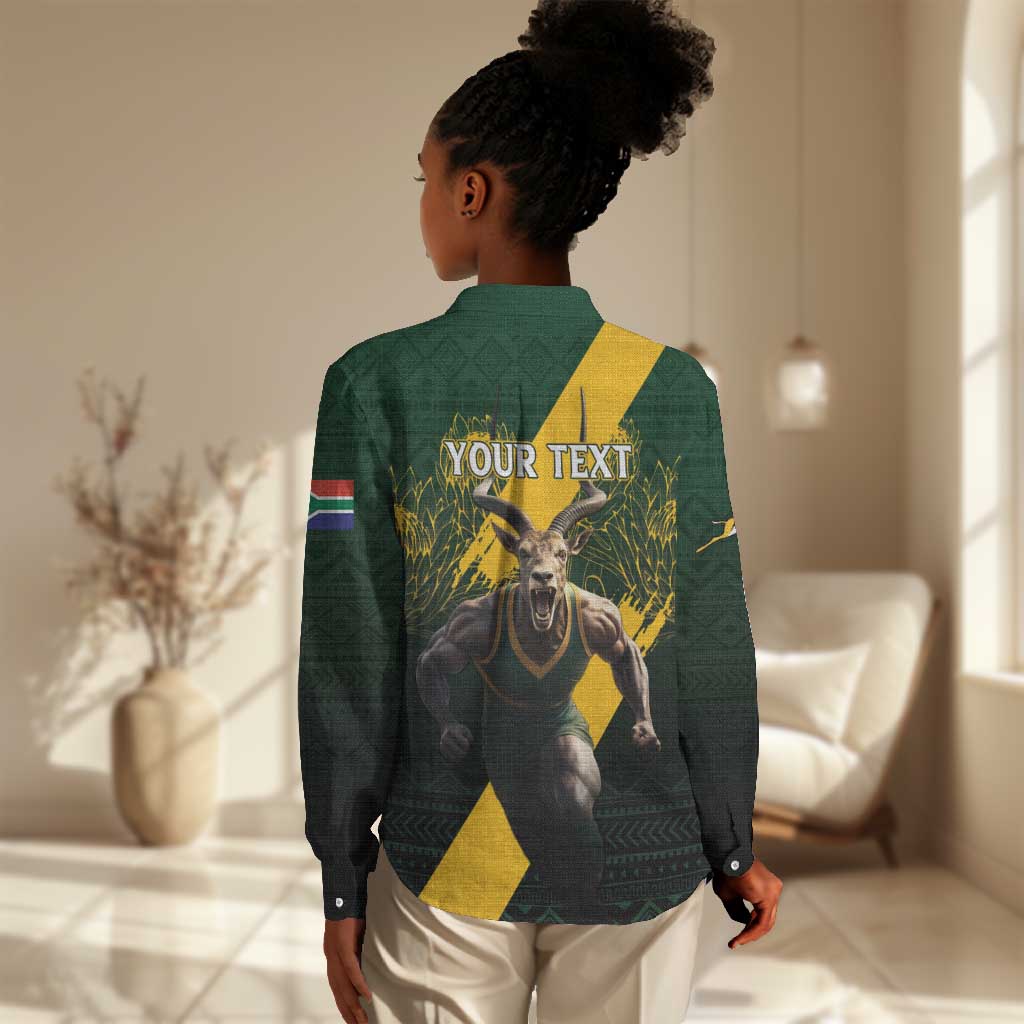 Personalised South Africa Rugby Women Casual Shirt Proud Bokke We Are Champions LT7