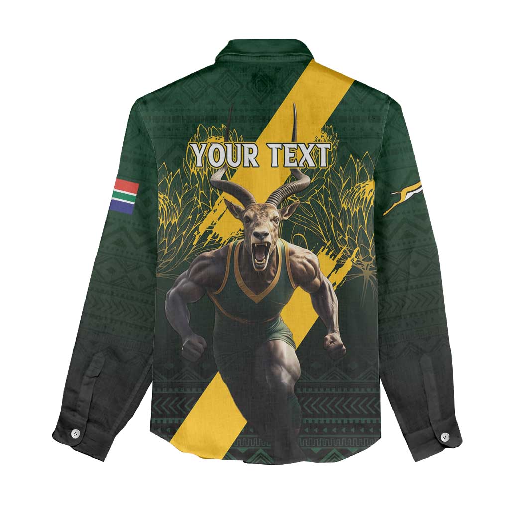 Personalised South Africa Rugby Women Casual Shirt Proud Bokke We Are Champions LT7