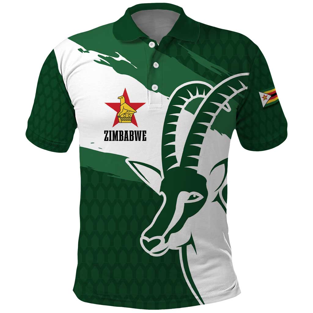 Zimbabwe Rugby Personalized Grunge Polo Shirt GO Sables LT7