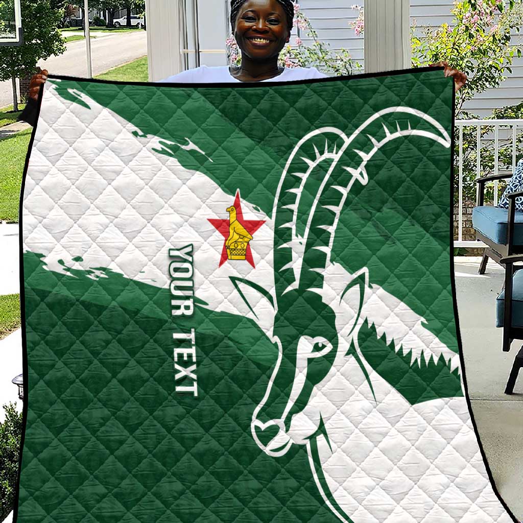 Zimbabwe Rugby Personalized Grunge Quilt Go Sables LT7