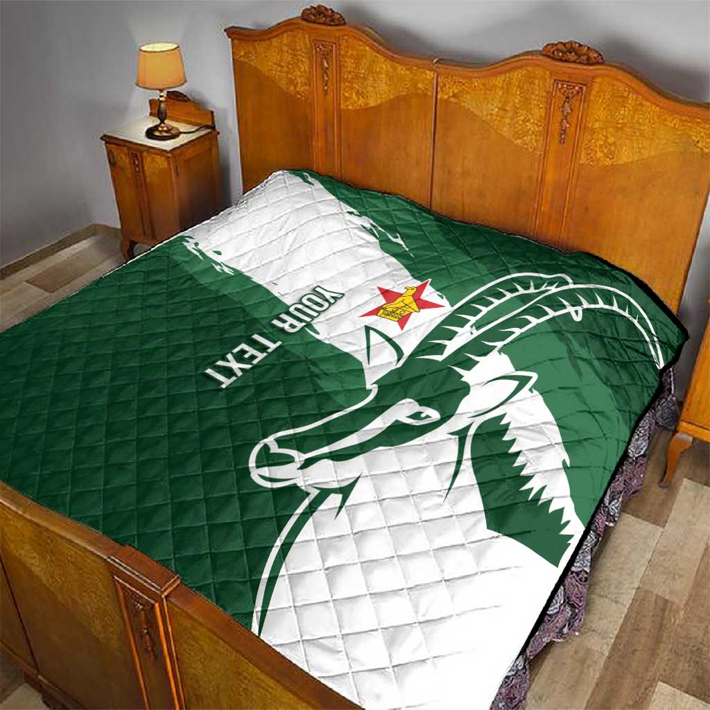 Zimbabwe Rugby Personalized Grunge Quilt Go Sables LT7