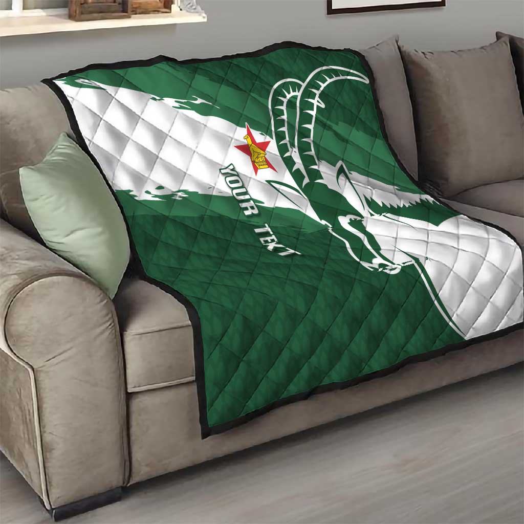 Zimbabwe Rugby Personalized Grunge Quilt Go Sables LT7