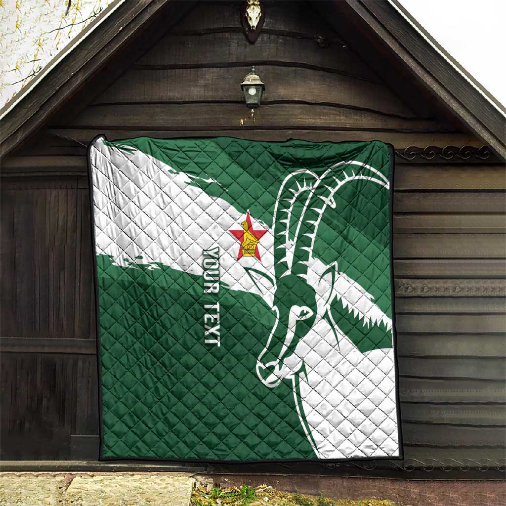 Zimbabwe Rugby Personalized Grunge Quilt Go Sables LT7