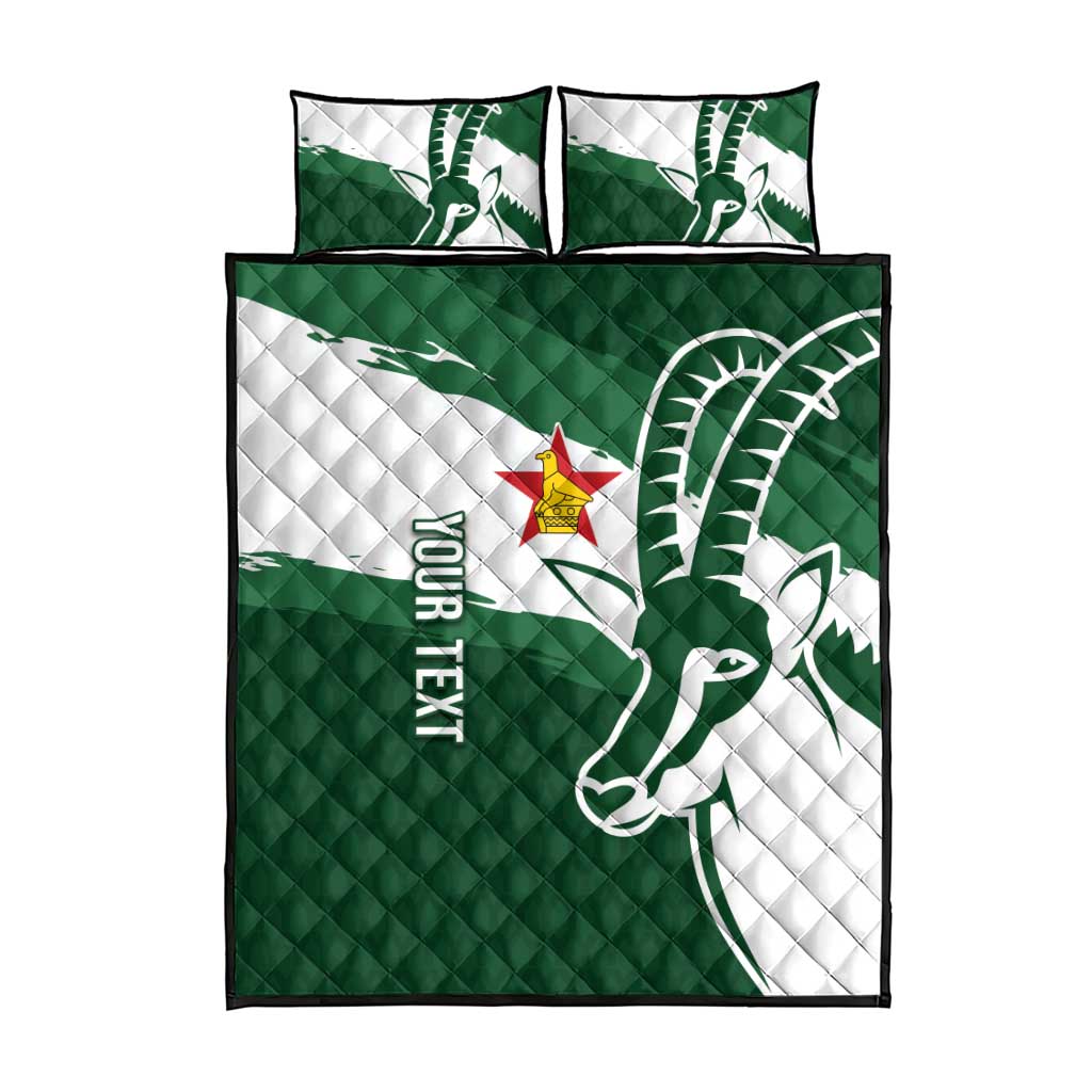 Zimbabwe Rugby Personalized Grunge Quilt Bed Set Go Sables LT7