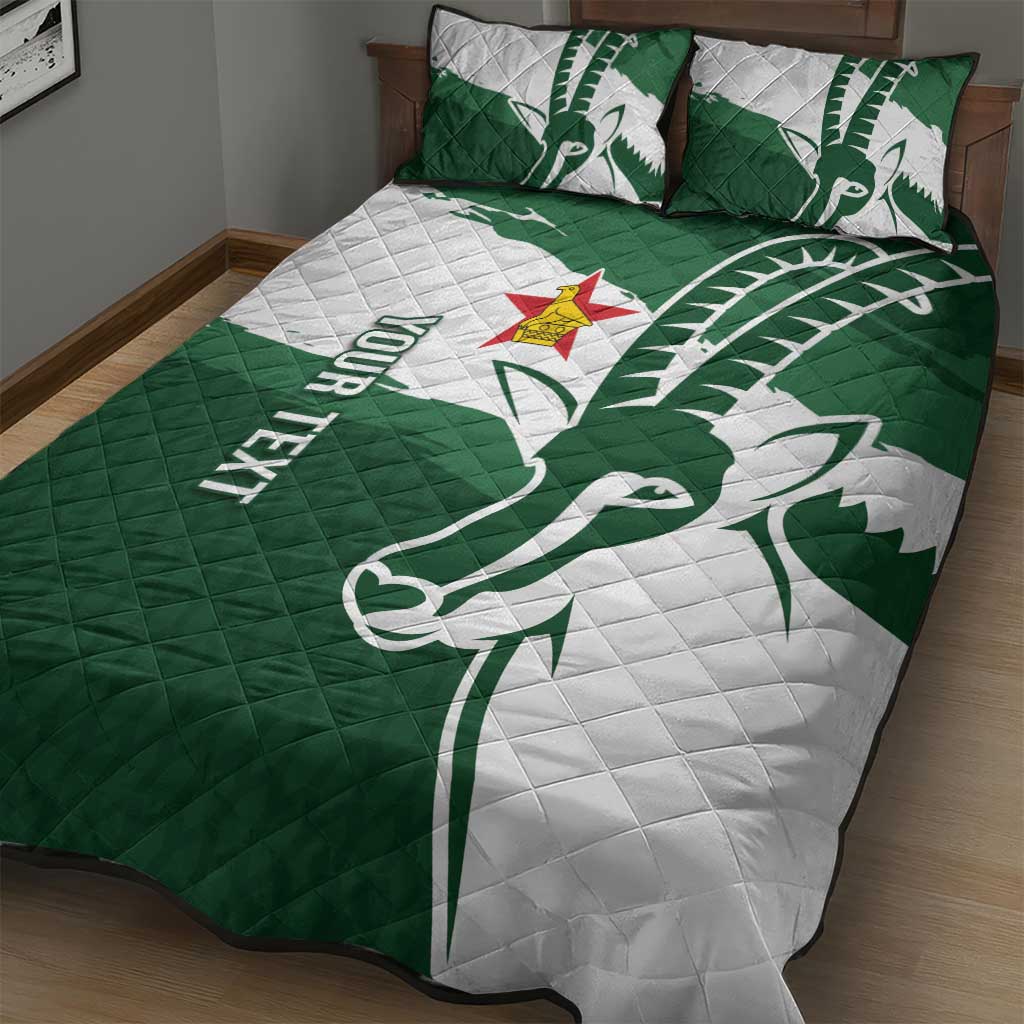 Zimbabwe Rugby Personalized Grunge Quilt Bed Set Go Sables LT7