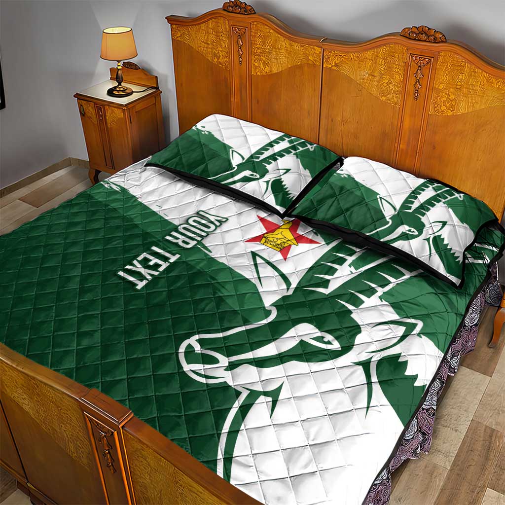 Zimbabwe Rugby Personalized Grunge Quilt Bed Set Go Sables LT7
