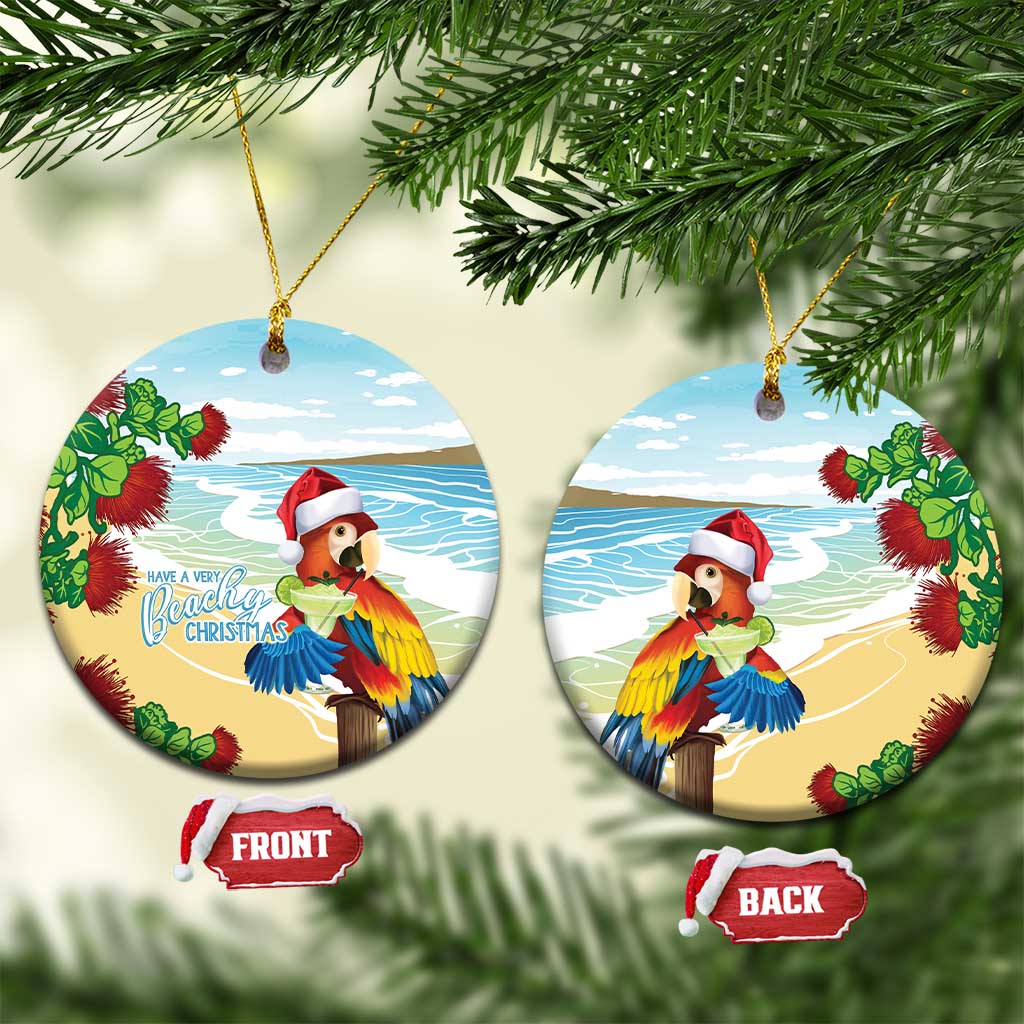 Have A Very Beach Christmas Ceramic Ornament Parrot By Lehua Flower LT7