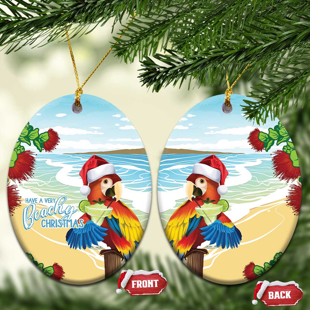 Have A Very Beach Christmas Ceramic Ornament Parrot By Lehua Flower LT7