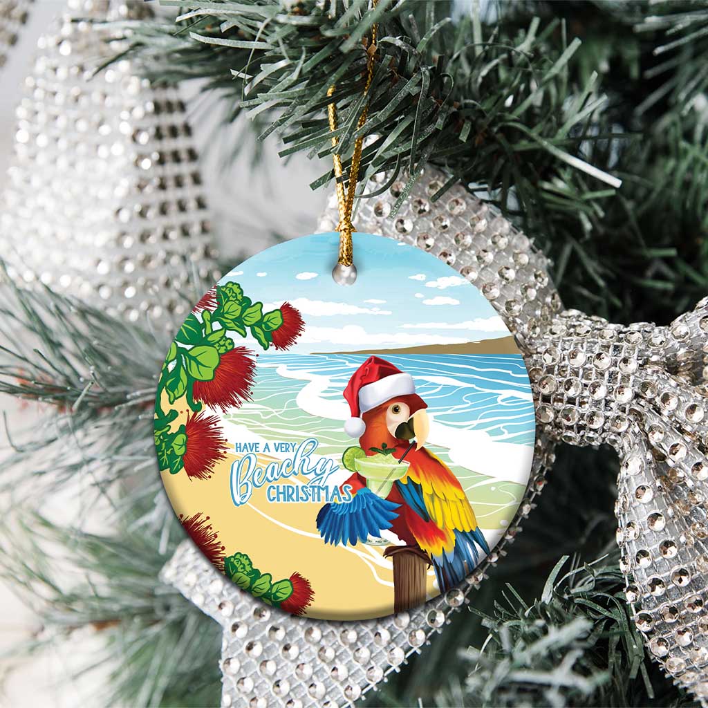 Have A Very Beach Christmas Ceramic Ornament Parrot By Lehua Flower LT7