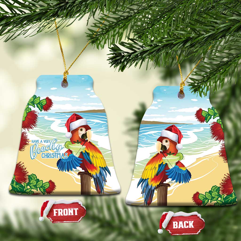 Have A Very Beach Christmas Ceramic Ornament Parrot By Lehua Flower LT7