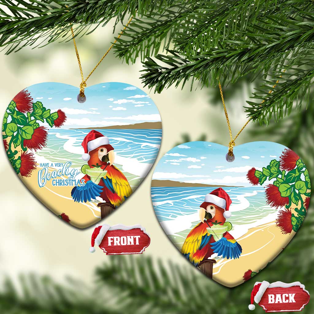 Have A Very Beach Christmas Ceramic Ornament Parrot By Lehua Flower LT7