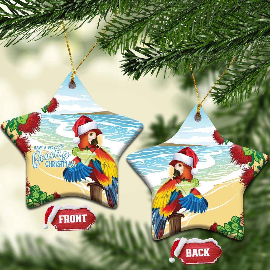 Have A Very Beach Christmas Ceramic Ornament Parrot By Lehua Flower LT7
