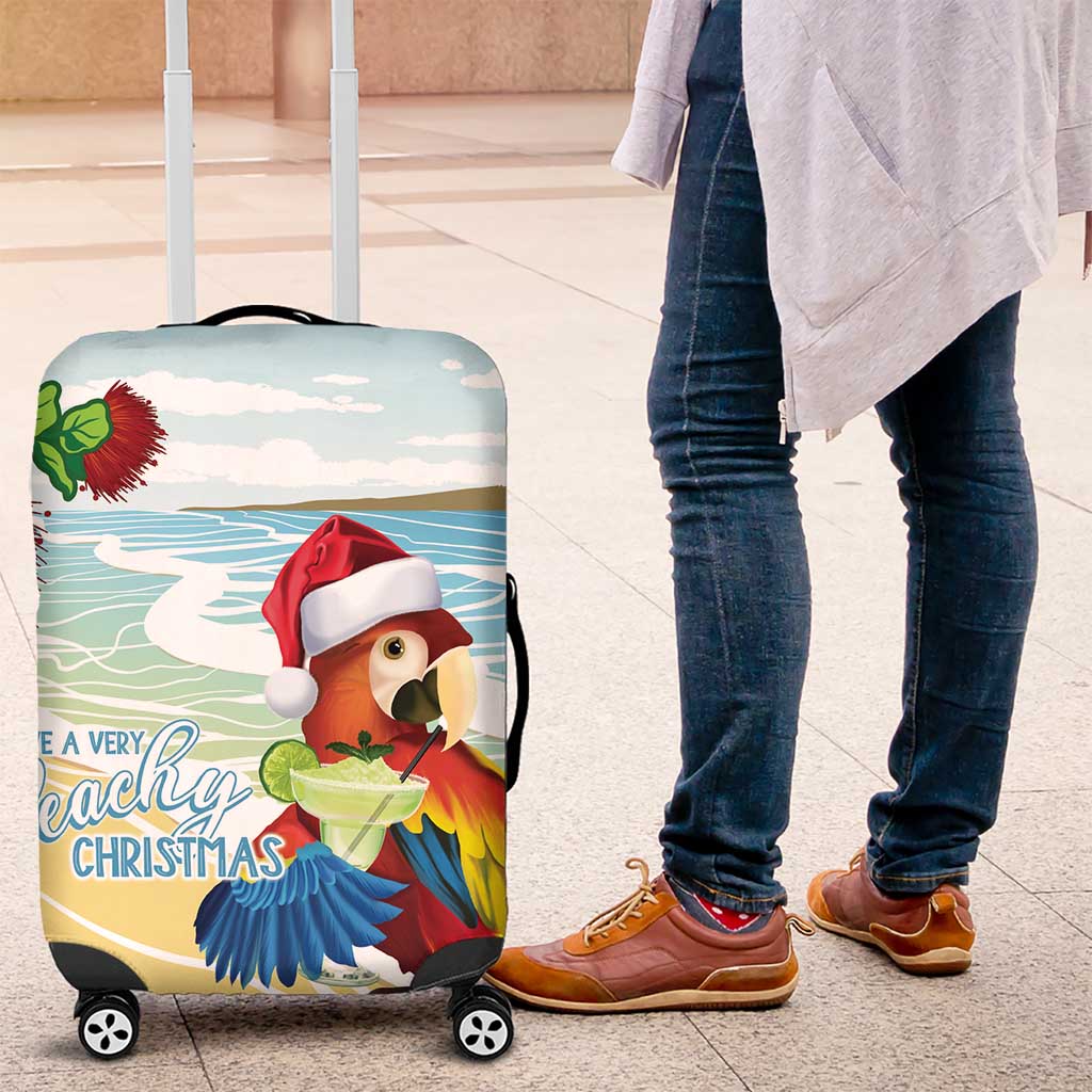 Have A Very Beach Christmas Luggage Cover Parrot By Lehua Flower LT7