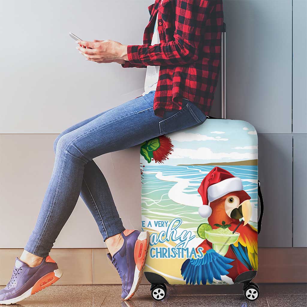 Have A Very Beach Christmas Luggage Cover Parrot By Lehua Flower LT7