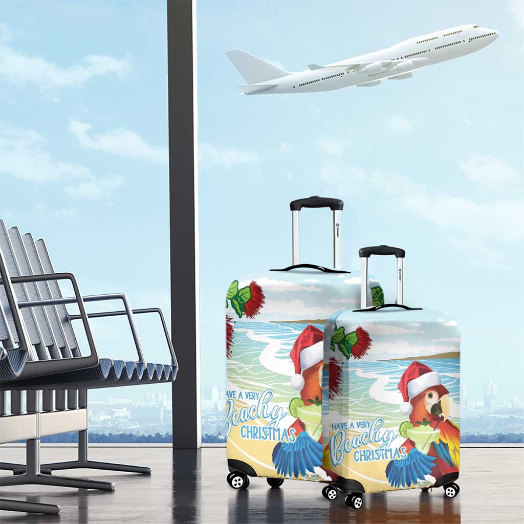Have A Very Beach Christmas Luggage Cover Parrot By Lehua Flower LT7