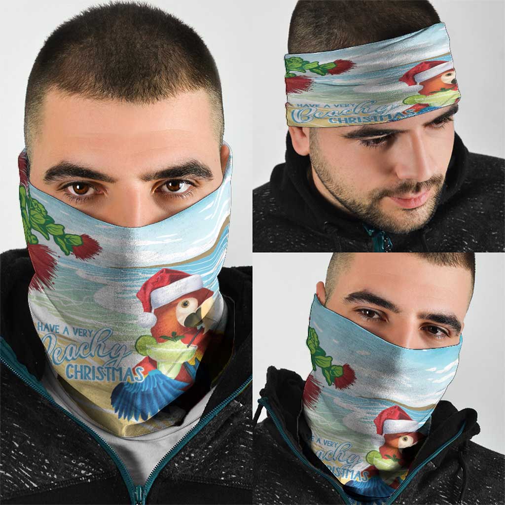 Have A Very Beach Christmas Neck Gaiter Parrot By Lehua Flower LT7