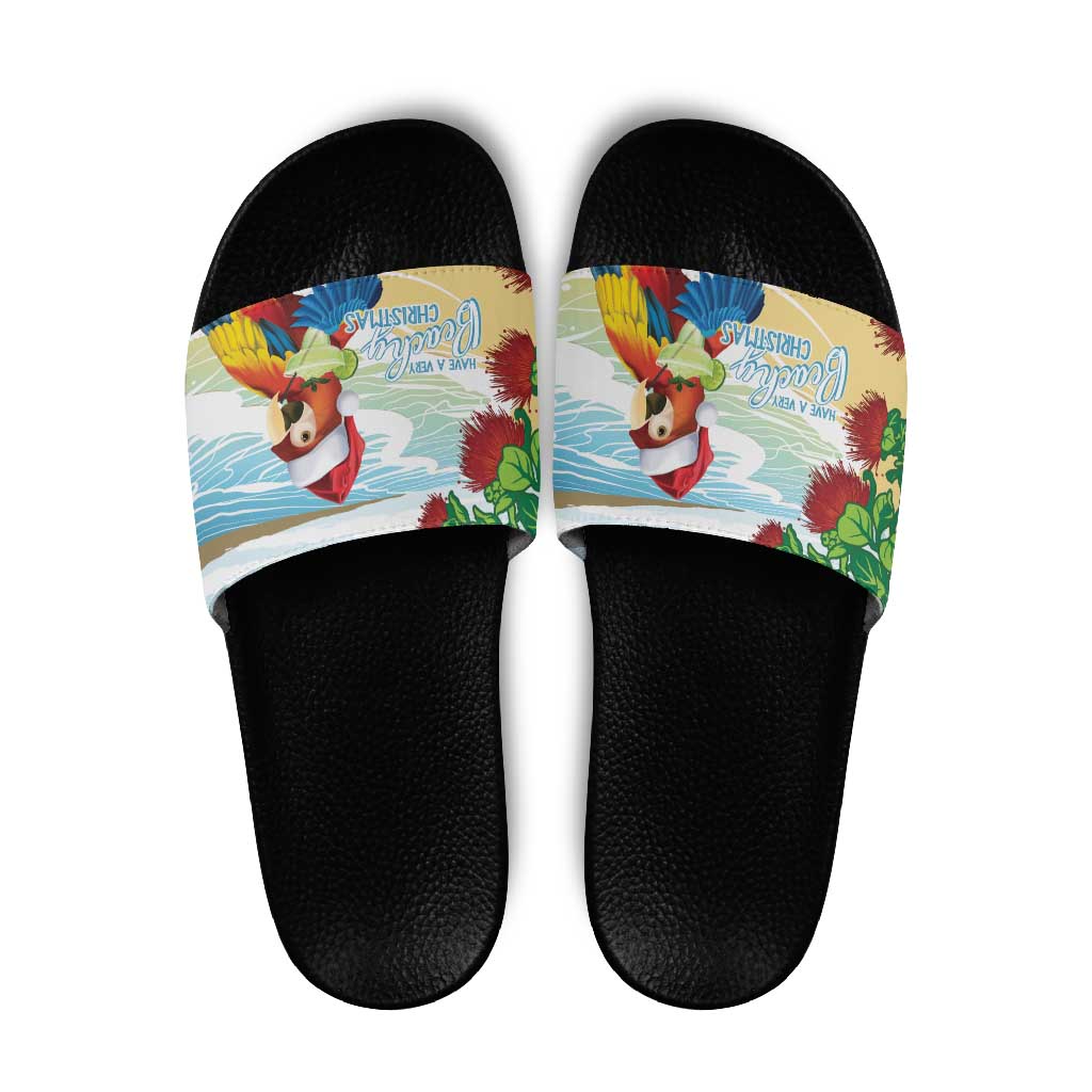 Have A Very Beach Christmas Slide Sandals Parrot By Lehua Flower LT7