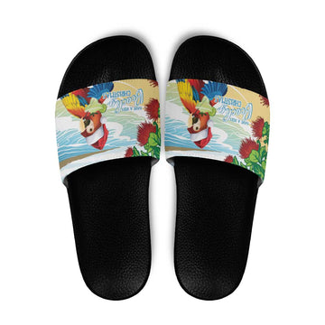 Have A Very Beach Christmas Slide Sandals Parrot By Lehua Flower LT7