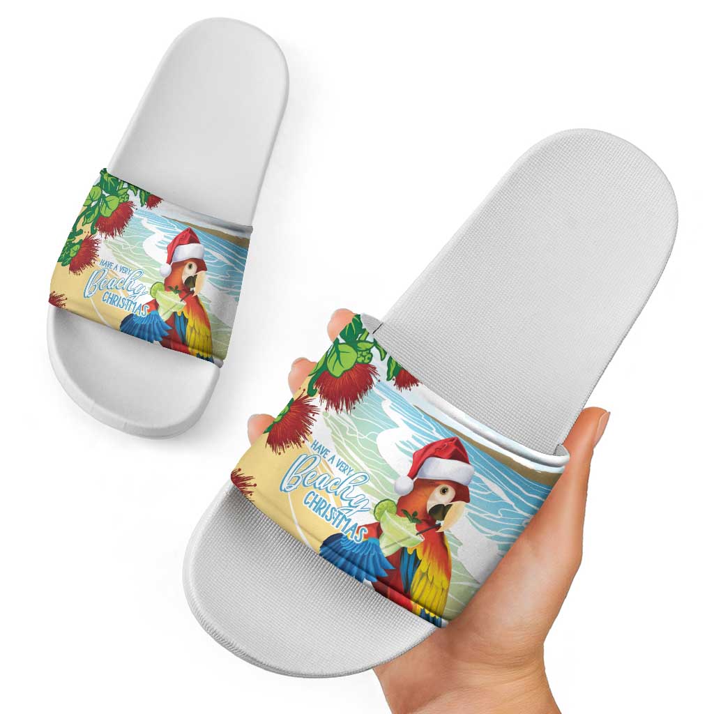 Have A Very Beach Christmas Slide Sandals Parrot By Lehua Flower LT7